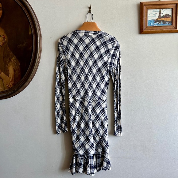 Veronica Beard Rowe Dress in Navy Plaid - Picture 5 of 14